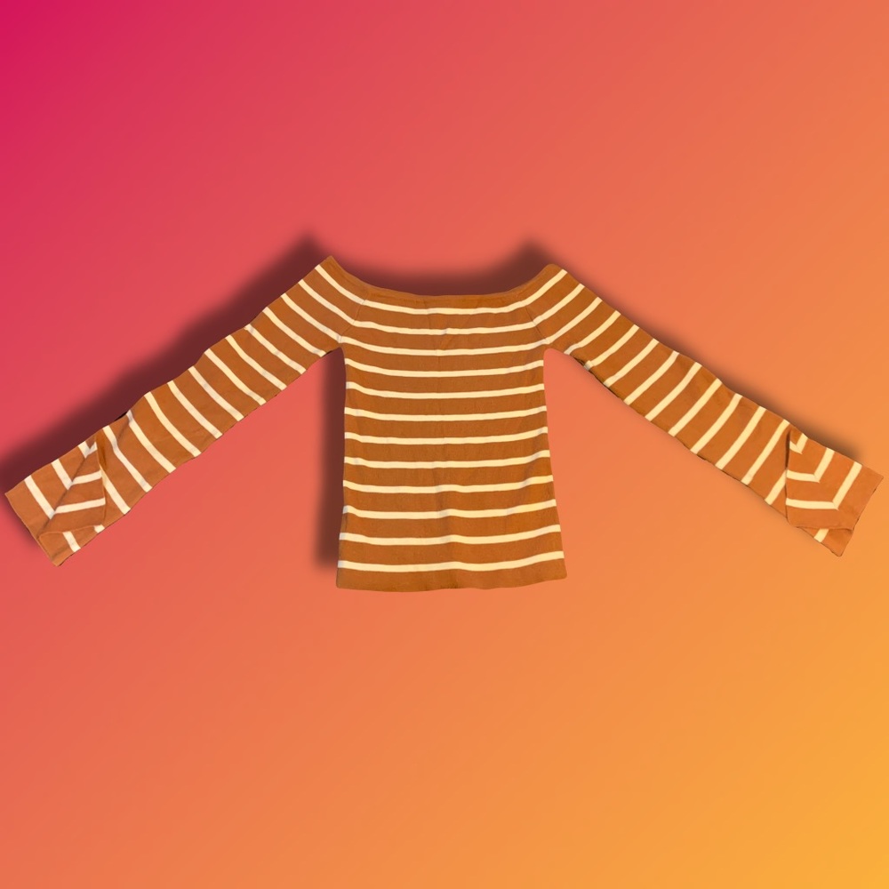Forever 21 Off-Shoulder Sweater with Flared Slit Sleeves 🧡🧸